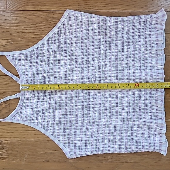 SO BRAND WOMENS JUNIOR PURPLE AND WHITE SMOCKING SUMMER TANK TOP SIZE LARGE - Picture 11 of 12